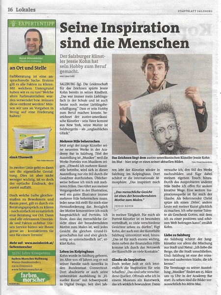 Seine Inspiration sind die Menschen (Stadtblatt)