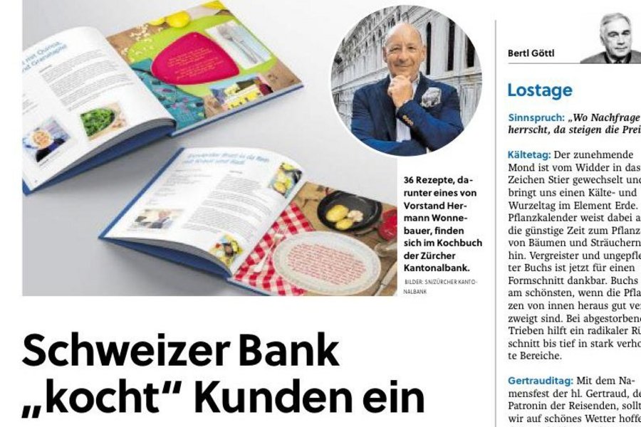 Pressebericht: Schweizer Bank "kocht" Kunden ein, SN