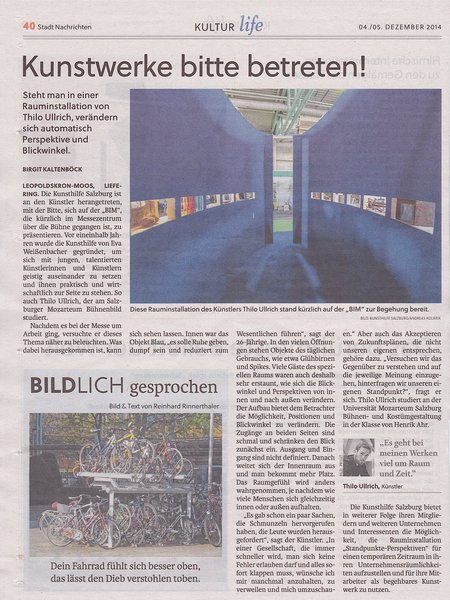 Kunstwerke bitte betreten, Stadtnachrichten